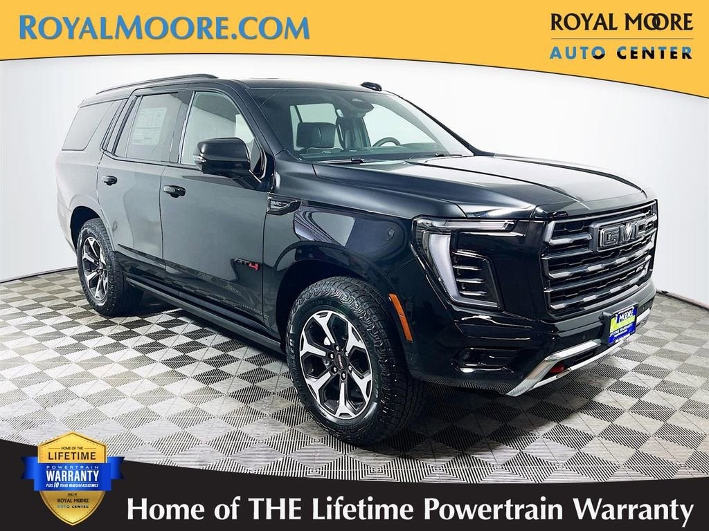 2026 GMC Yukon AT4 Ultimate in Onyx Black — front three-quarter view