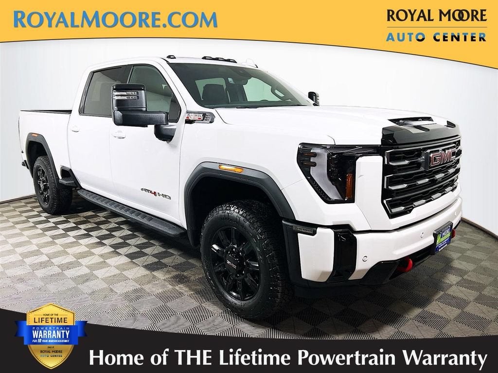 2026 GMC Sierra 3500 HD AT4 in Summit White — front three-quarter view