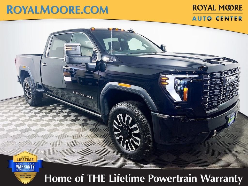 2026 GMC Sierra 2500 HD Denali Ultimate in Onyx Black — front three-quarter view