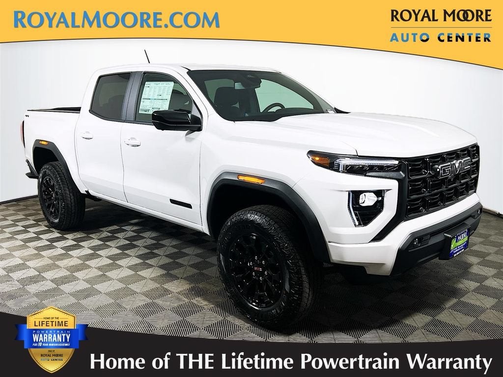 2026 GMC Canyon Elevation in Summit White — front three-quarter view