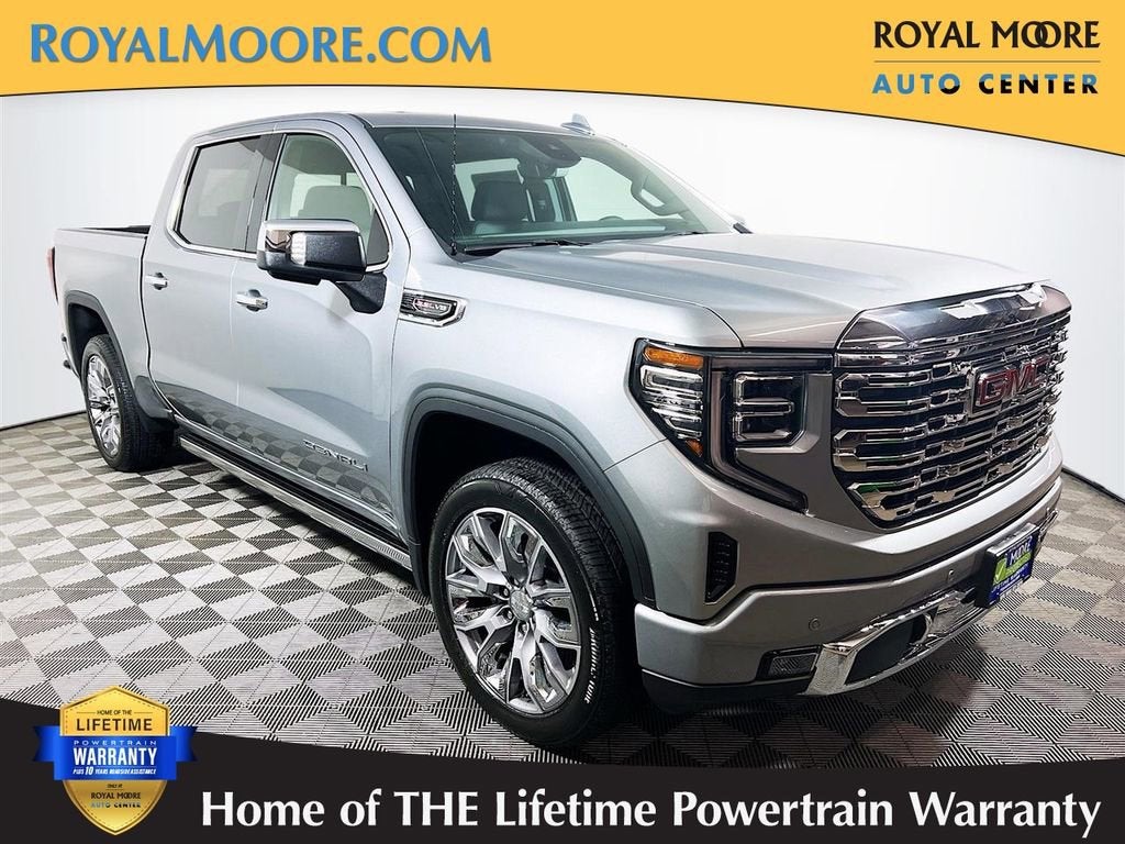 2026 GMC Sierra 1500 Denali in Sterling Metallic — front three-quarter view