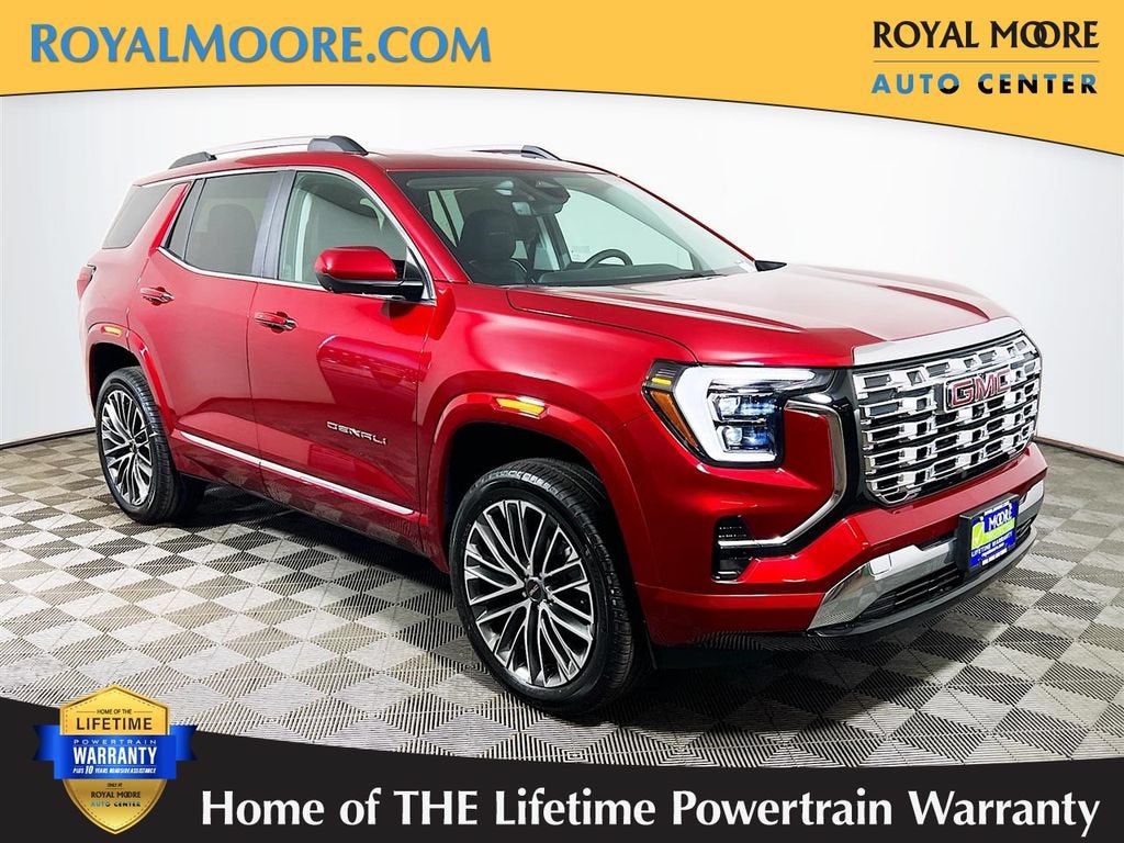 2026 GMC Terrain Denali in Volcanic Red Tintcoat — front three-quarter view