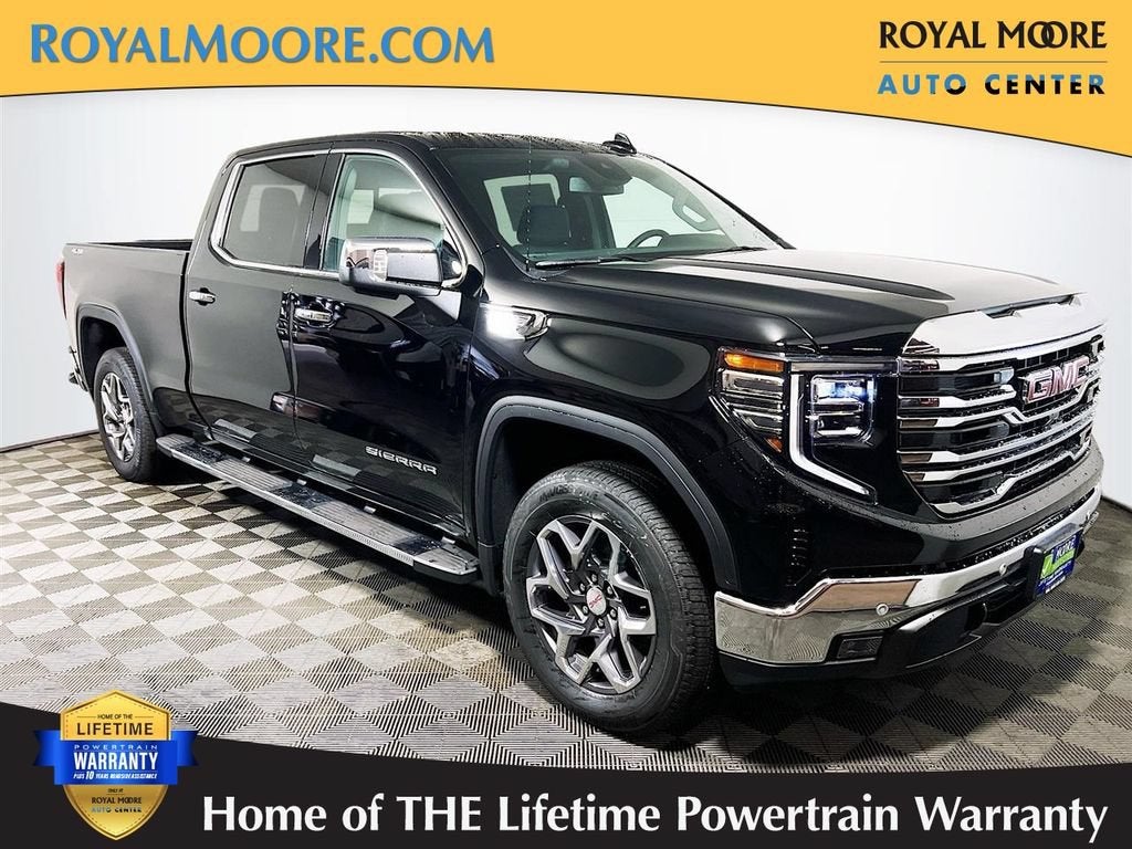 2026 GMC Sierra 1500 SLT in Onyx Black — front three-quarter view
