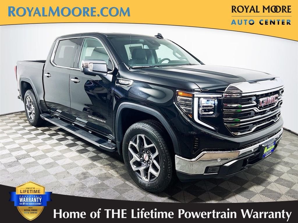 2026 GMC Sierra 1500 SLT in Onyx Black — front three-quarter view