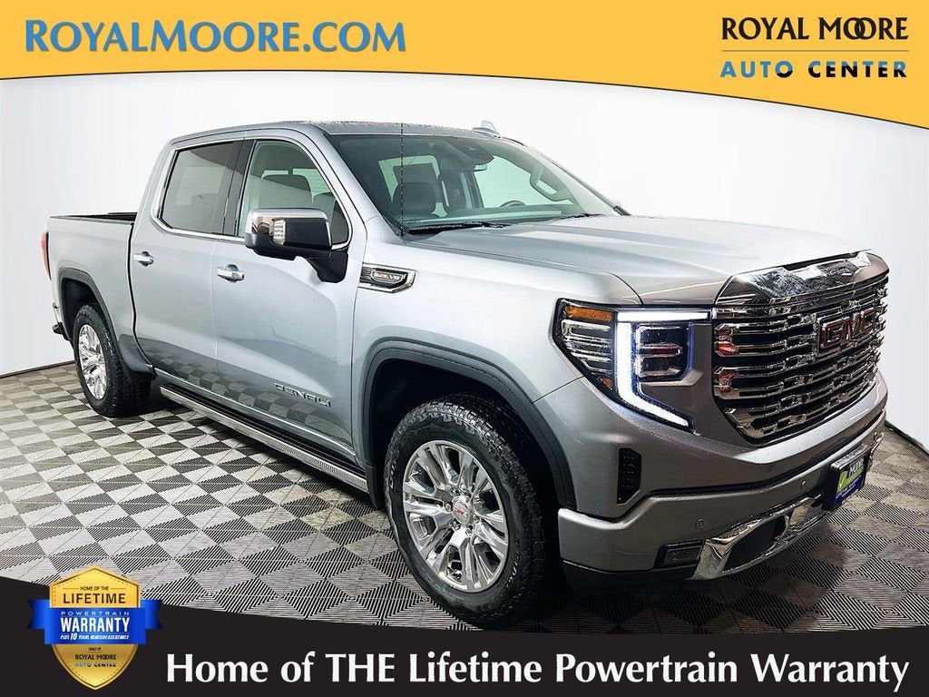 2026 GMC Sierra 1500 Denali in Sterling Metallic — front three-quarter view