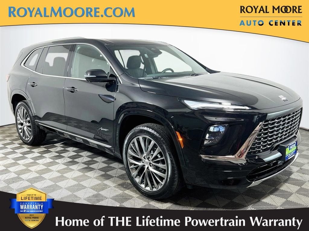 2026 Buick Enclave Avenir in Ebony Twilight Metallic — front three-quarter view