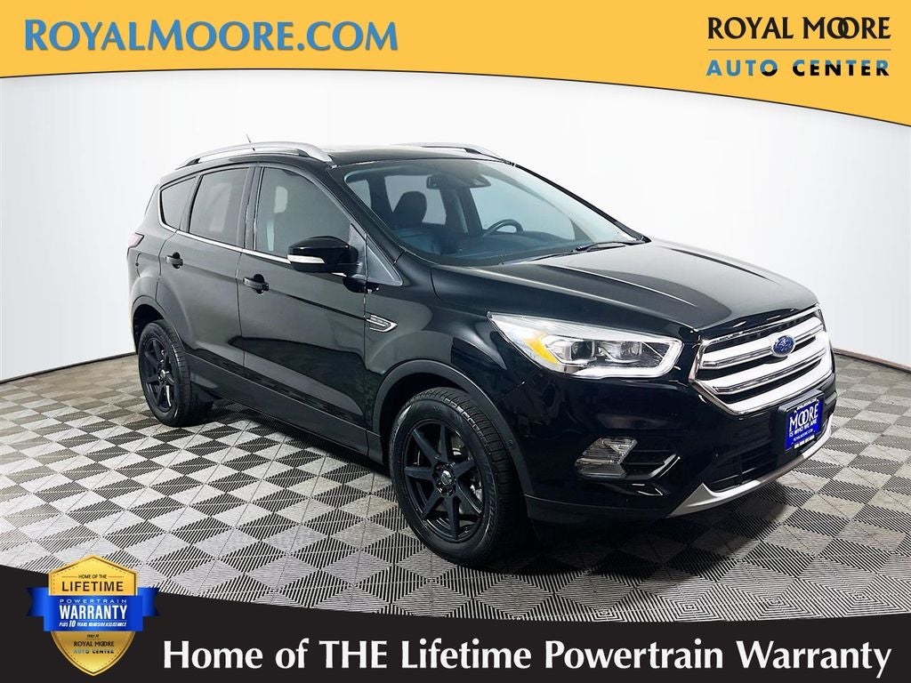 2018 Ford Escape Titanium in Shadow Black — front three-quarter view