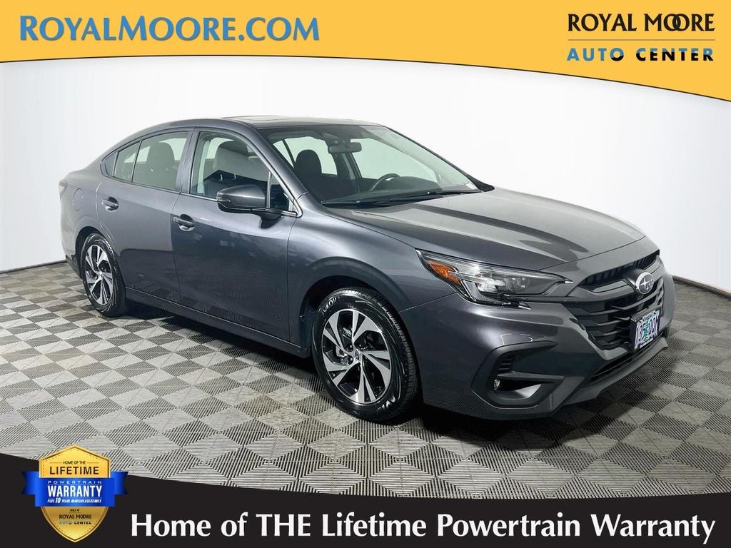 2025 Subaru Legacy Premium in Magnetite Gray Metallic — front three-quarter view