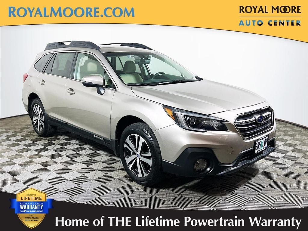 2019 Subaru Outback 2.5i Limited in Tungsten Metallic — front three-quarter view