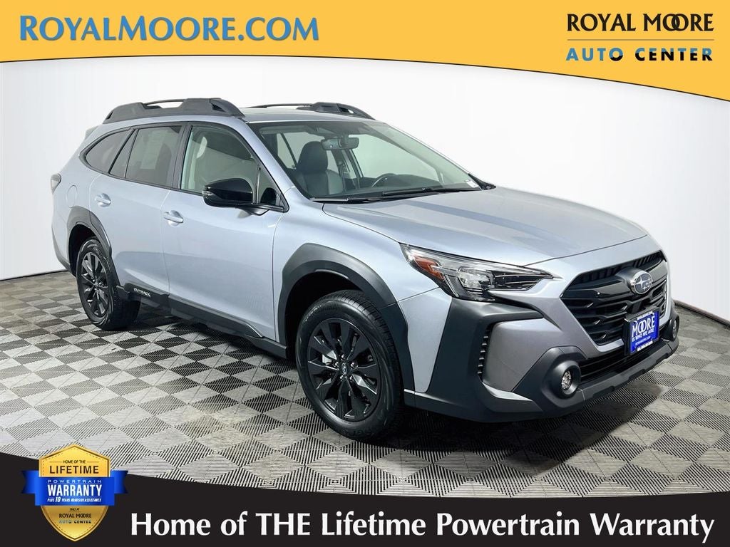 2024 Subaru Outback Onyx Edition in Ice Silver Metallic — front three-quarter view