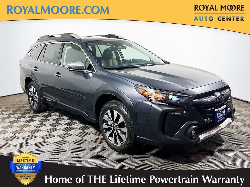 2024 Subaru Outback Touring in Magnetite Gray Metallic — front three-quarter view