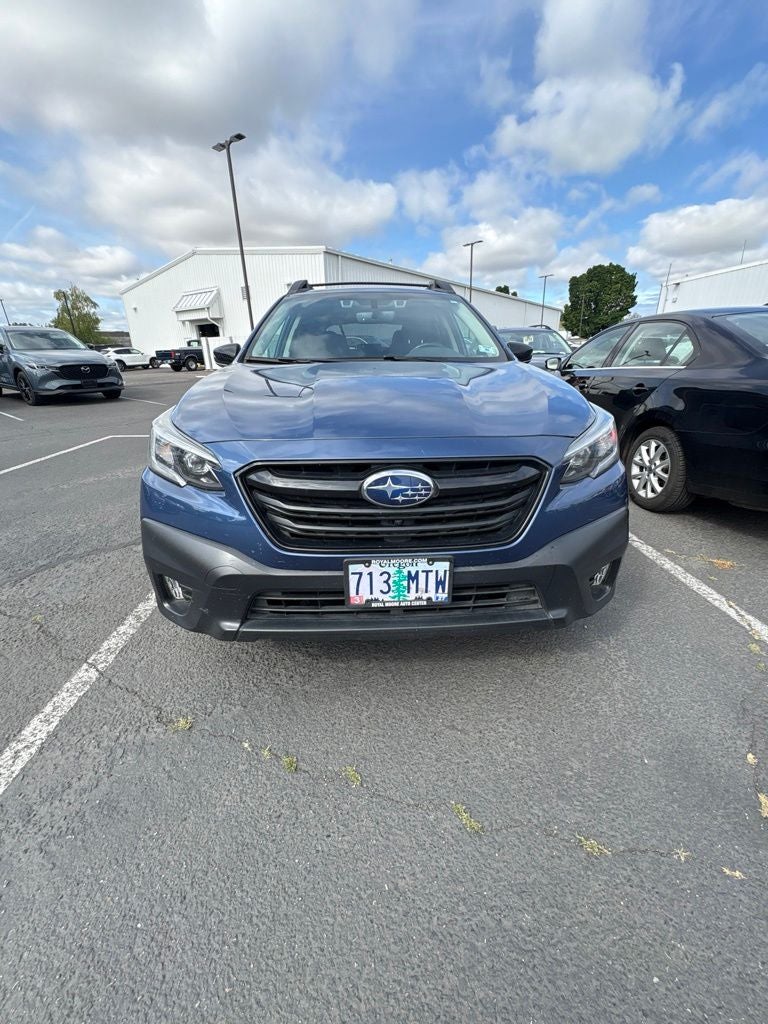2021 Subaru Outback Onyx Edition XT in Abyss Blue Pearl — front three-quarter view