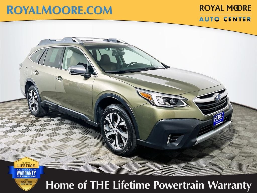 2022 Subaru Outback Touring XT in Autumn Green Metallic — front three-quarter view