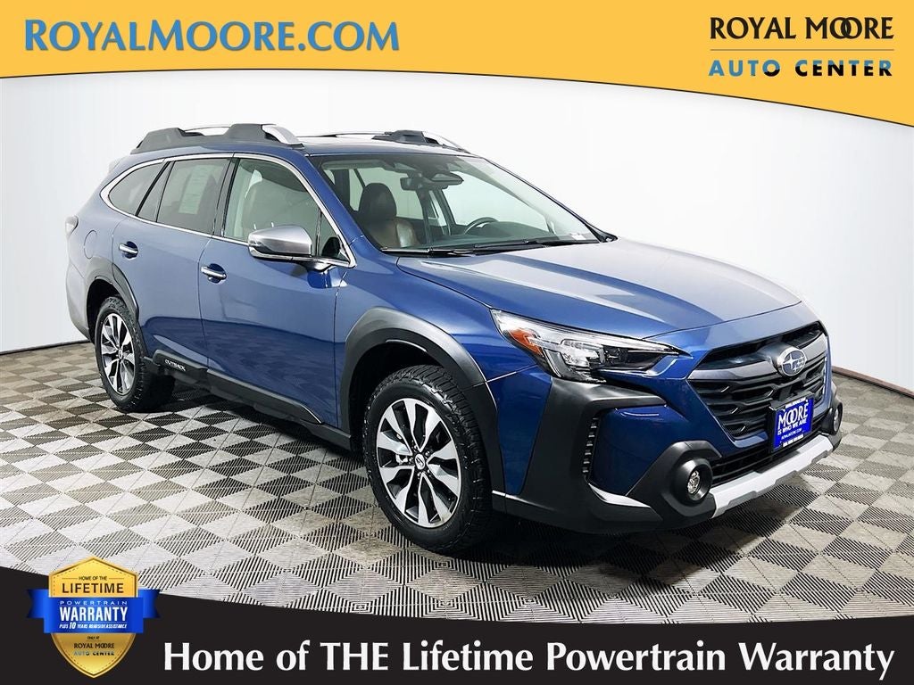 2023 Subaru Outback Touring XT in Cosmic Blue — front three-quarter view