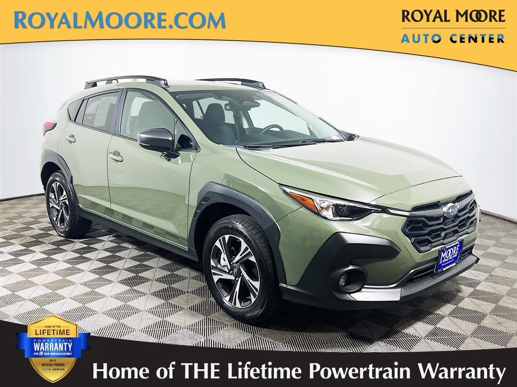 2026 Subaru Crosstrek Premium in Alpine Green — front three-quarter view
