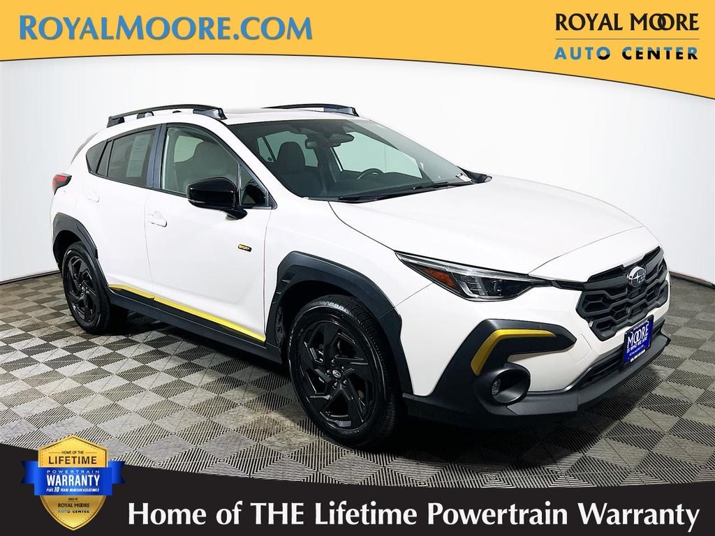 2025 Subaru Crosstrek Sport in Crystal White Pearl — front three-quarter view