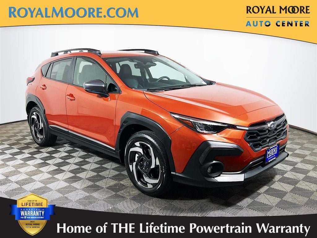 2024 Subaru Crosstrek Limited in Sun Blaze Pearl — front three-quarter view