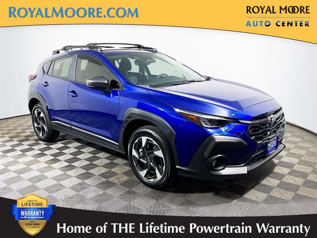 2026 Subaru Crosstrek Limited in Sapphire Blue Pearl — front three-quarter view