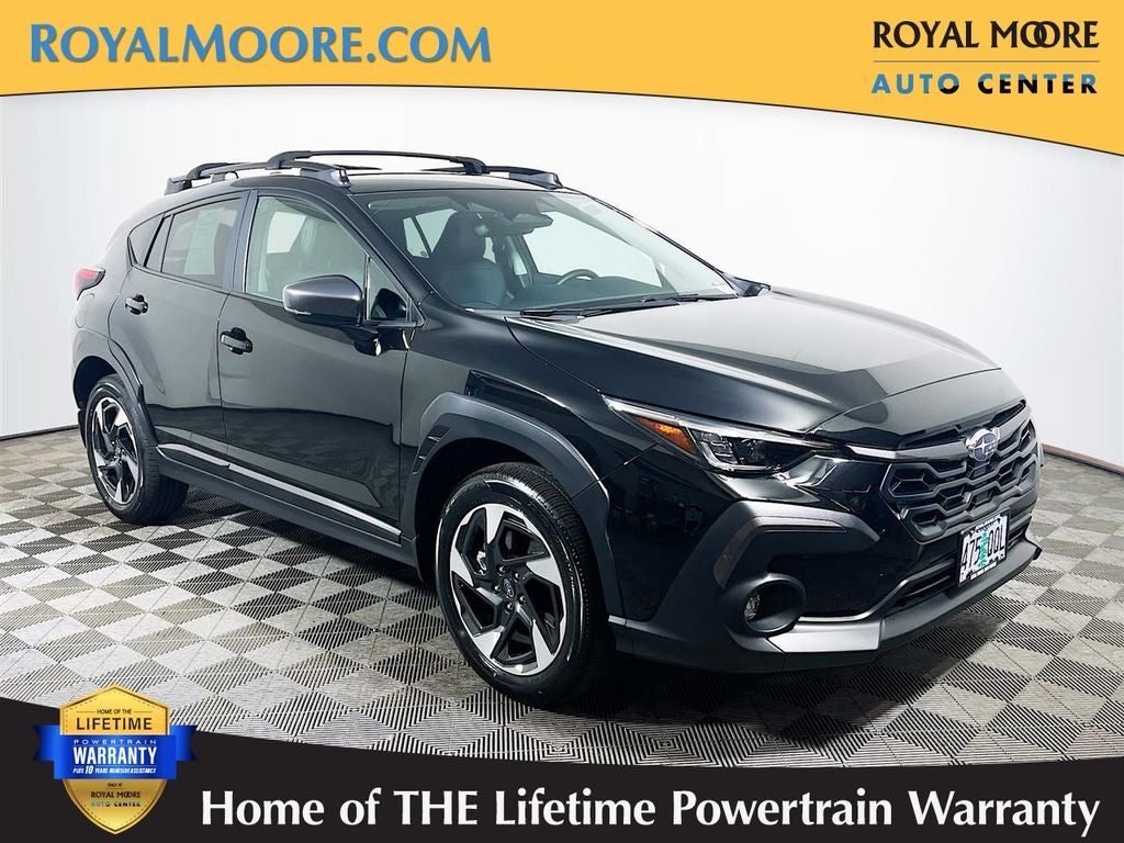 2025 Subaru Crosstrek Limited in Crystal Black Silica — front three-quarter view