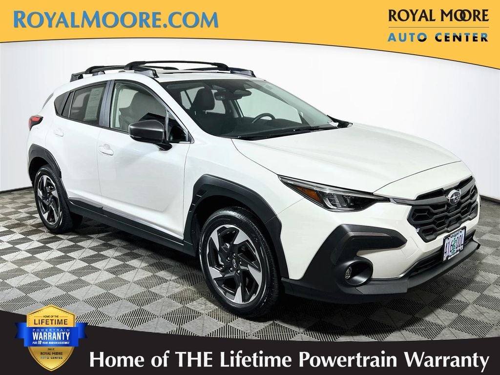 2025 Subaru Crosstrek Limited in Crystal White Pearl — front three-quarter view