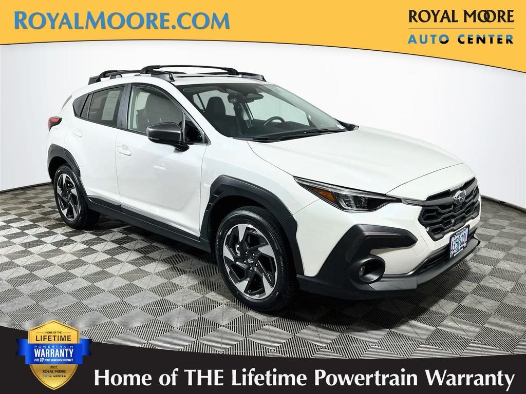 2025 Subaru Crosstrek Limited in Crystal White Pearl — front three-quarter view