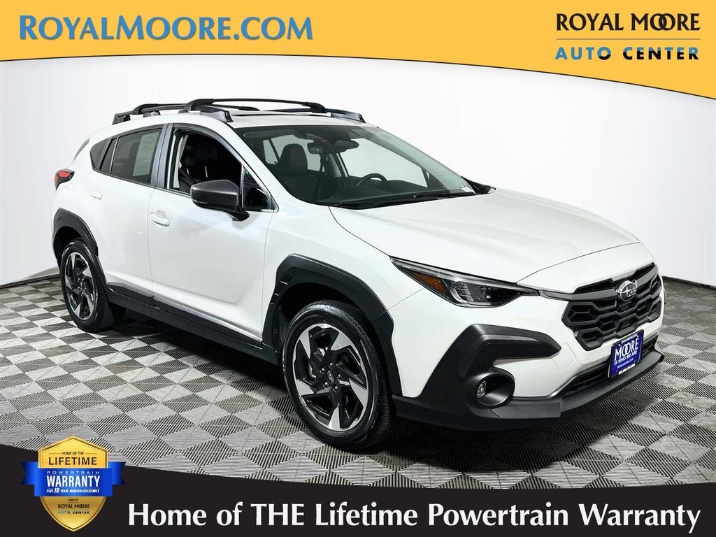 2025 Subaru Crosstrek Limited in Crystal White Pearl — front three-quarter view