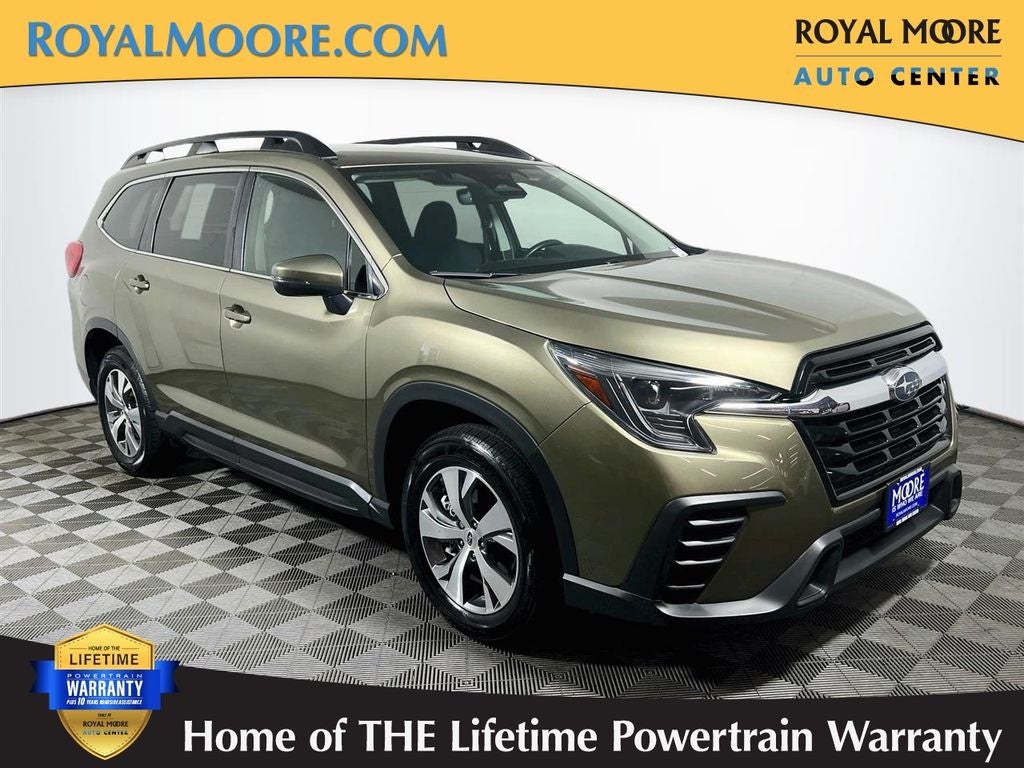 2023 Subaru Ascent Premium in Autumn Green Metallic — front three-quarter view
