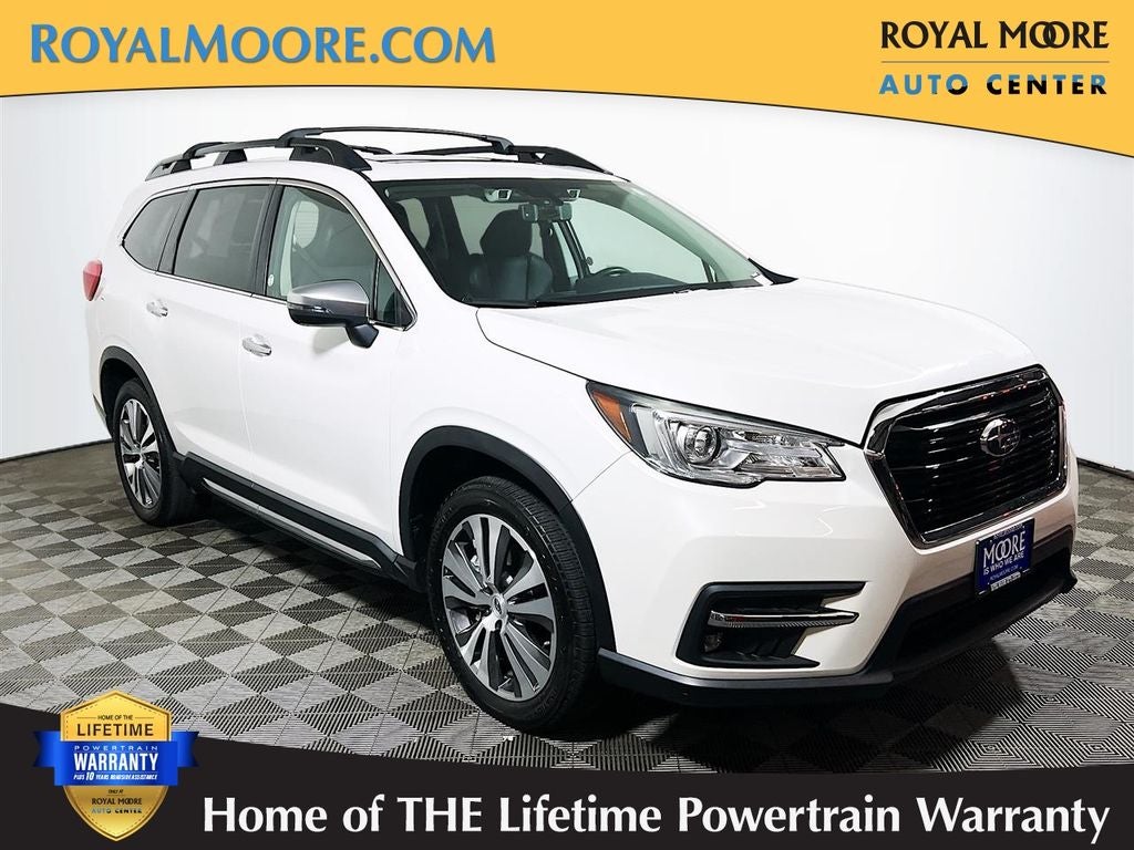 2022 Subaru Ascent Touring in Crystal White Pearl — front three-quarter view