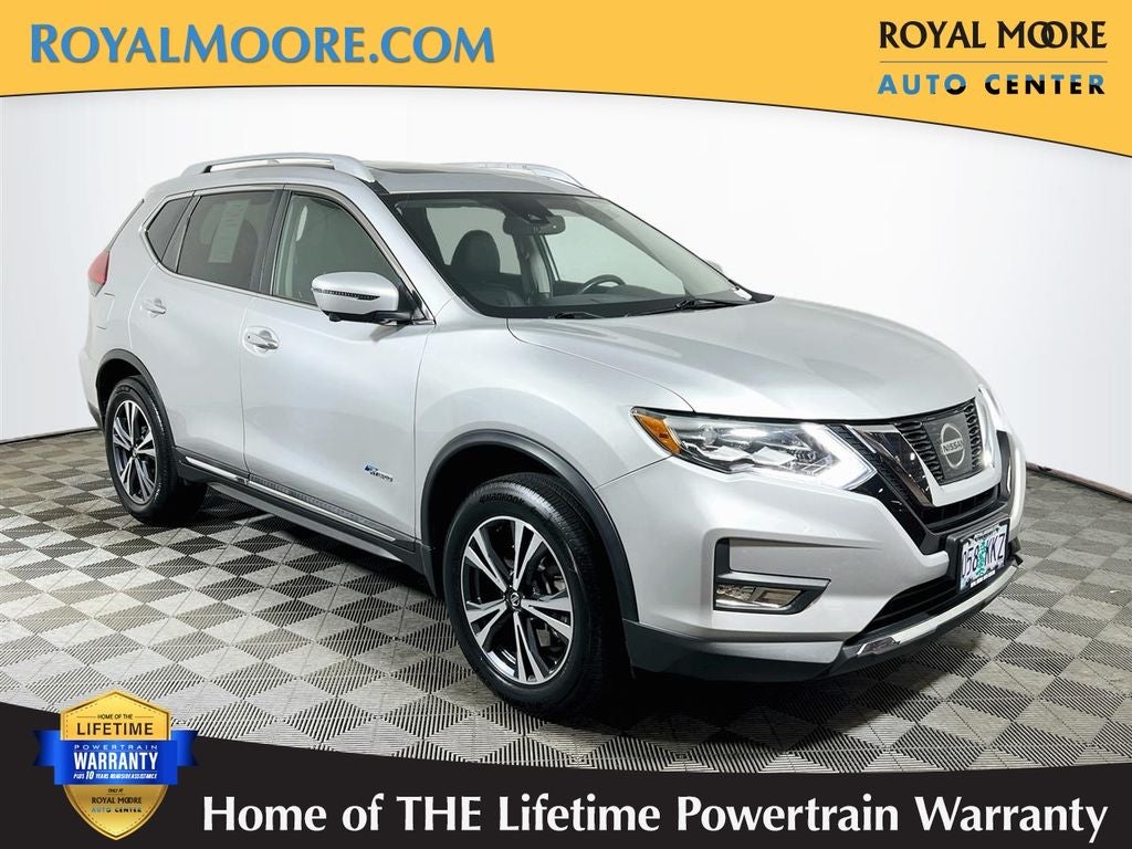 2017 Nissan Rogue Hybrid SL in Brilliant Silver — front three-quarter view
