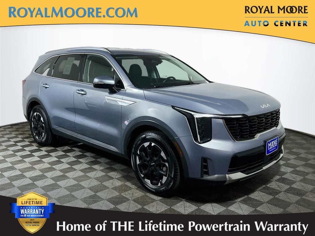 2024 Kia Sorento S in Everlasting Silver — front three-quarter view