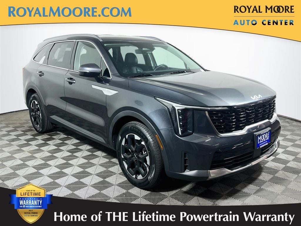 2024 Kia Sorento S in Gravity Gray — front three-quarter view