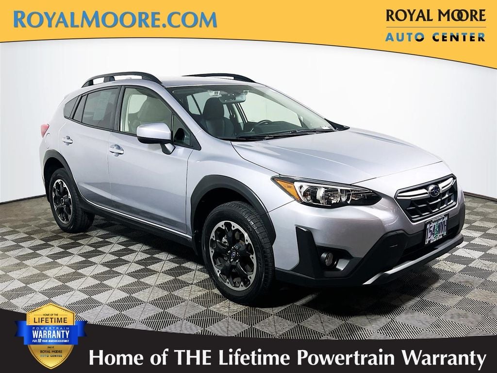 2023 Subaru Crosstrek Premium in Ice Silver Metallic — front three-quarter view