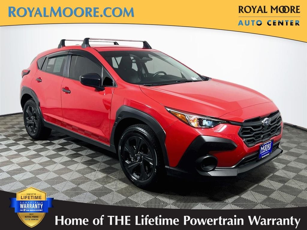 2024 Subaru Crosstrek Base in Pure Red — front three-quarter view