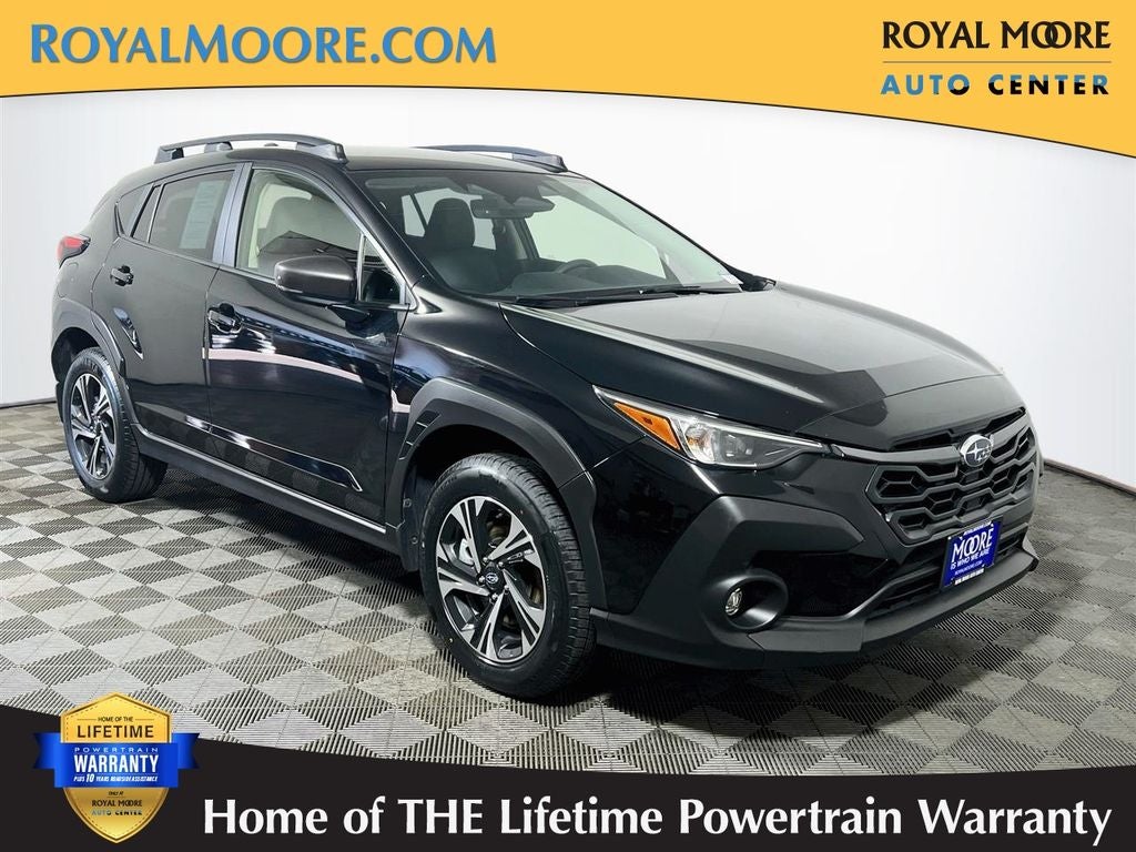 2024 Subaru Crosstrek Premium in Crystal Black Silica — front three-quarter view