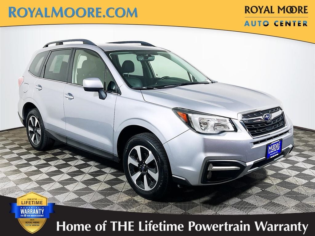 2017 Subaru Forester 2.5i Limited in Ice Silver Metallic — front three-quarter view