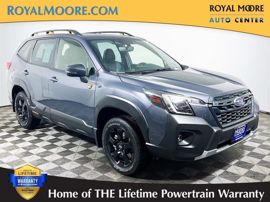 2022 Subaru Forester Wilderness in Magnetite Gray Metallic — front three-quarter view