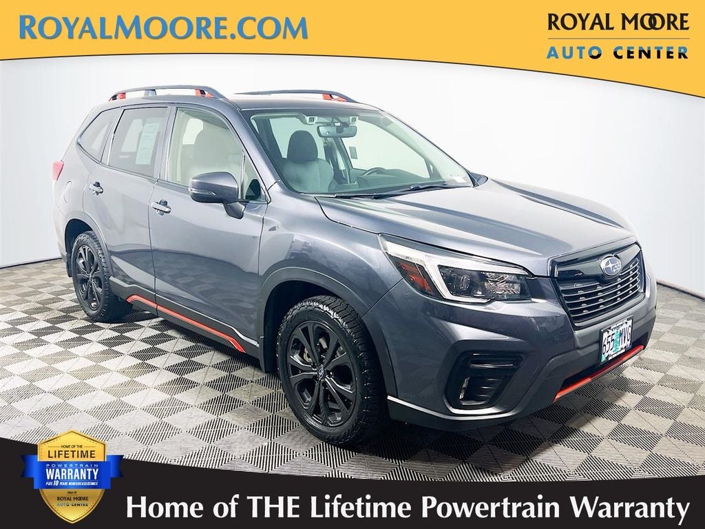 2021 Subaru Forester Sport in Magnetite Gray Metallic — front three-quarter view