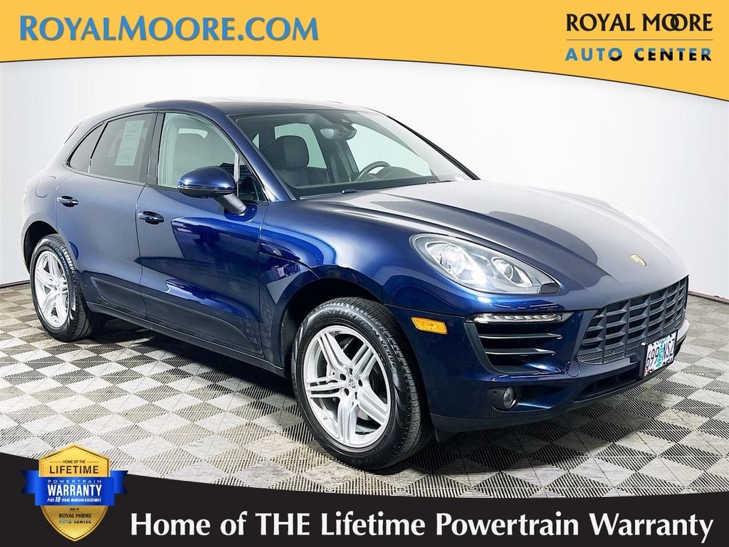 2017 Porsche Macan S in Night Blue Metallic — front three-quarter view