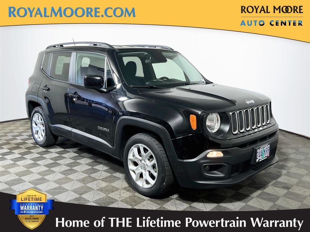 2017 Jeep Renegade Latitude in Black — front three-quarter view