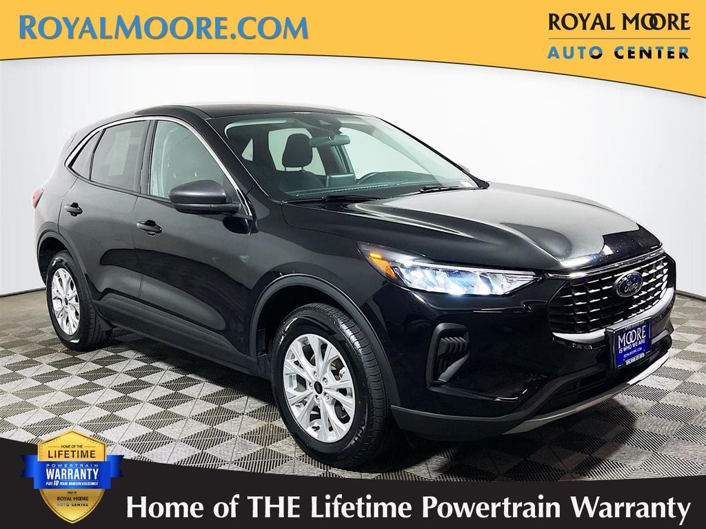 2024 Ford Escape Active in Black Metallic — front three-quarter view