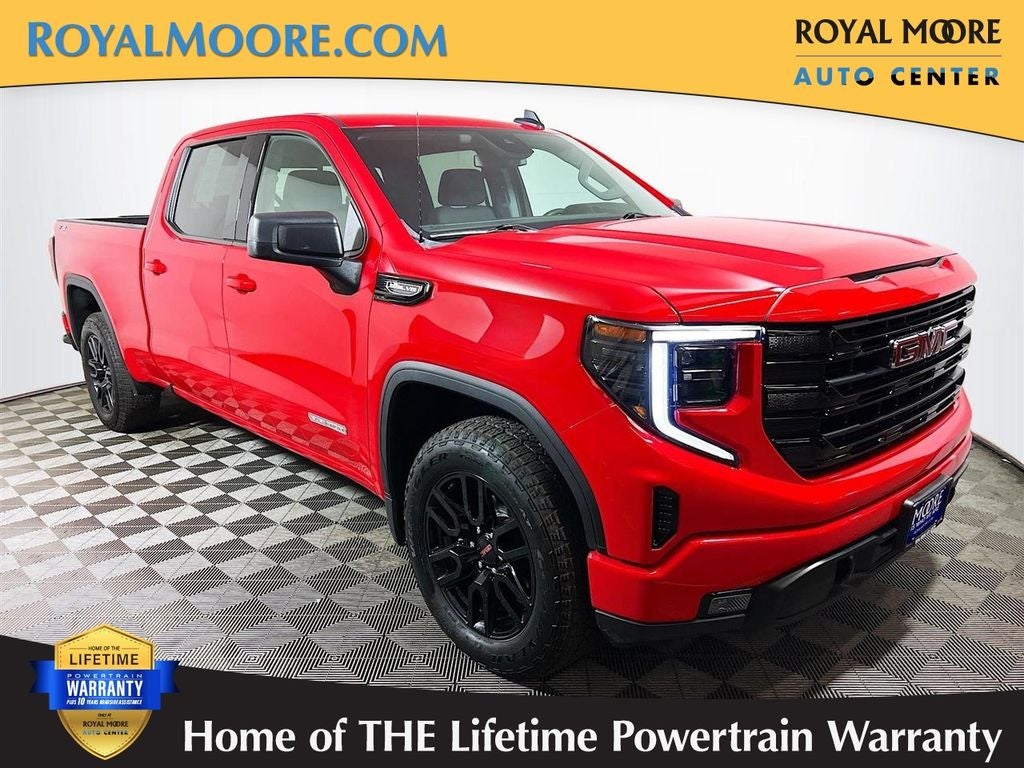 2025 GMC Sierra 1500 Elevation in Cardinal Red — front three-quarter view