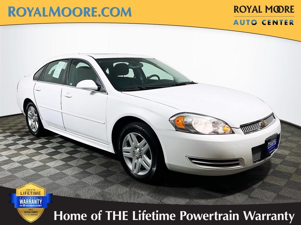 2012 Chevrolet Impala LT in Summit White — front three-quarter view