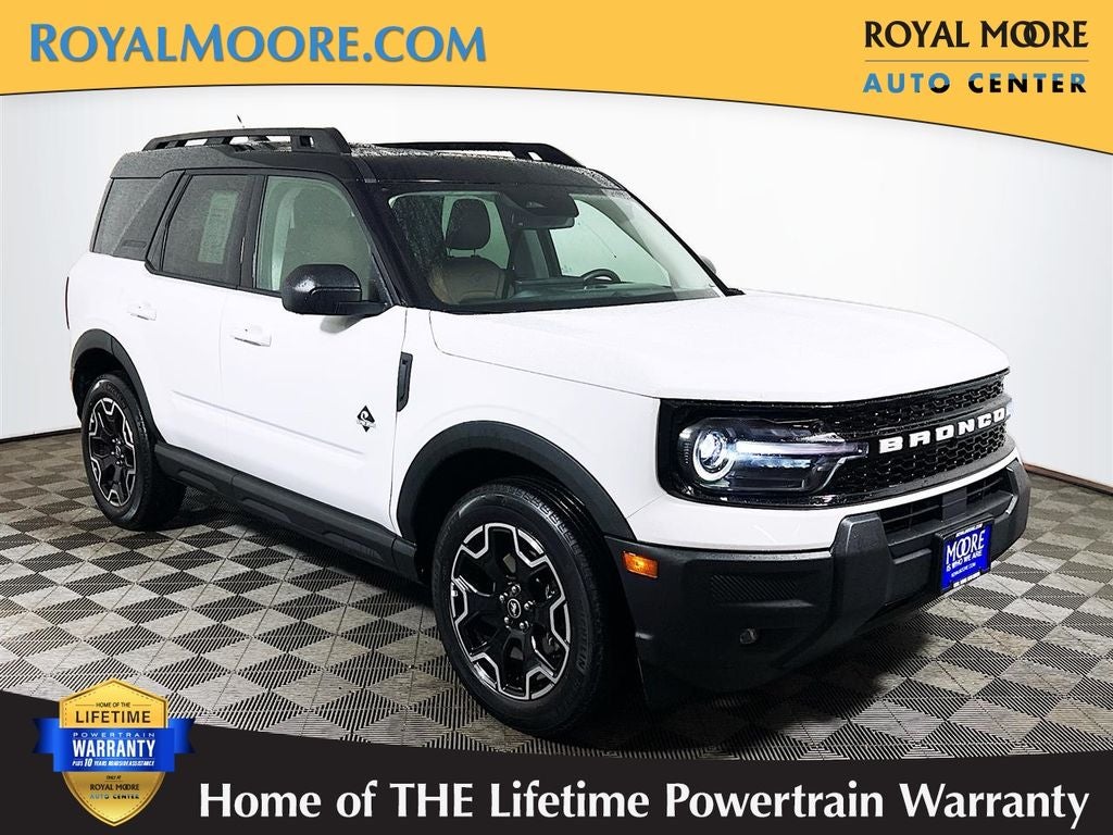 2025 Ford Bronco Sport Outer Banks in Oxford White — front three-quarter view
