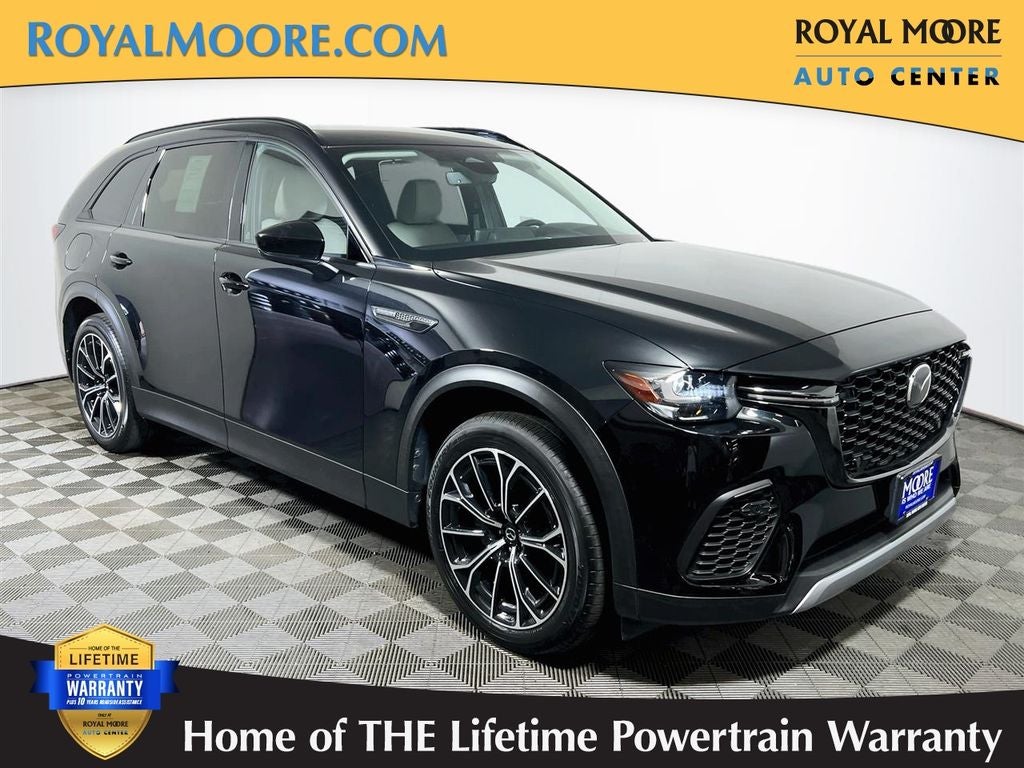 2025 Mazda Mazda CX-70 PHEV Premium in Jet Black Mica — front three-quarter view