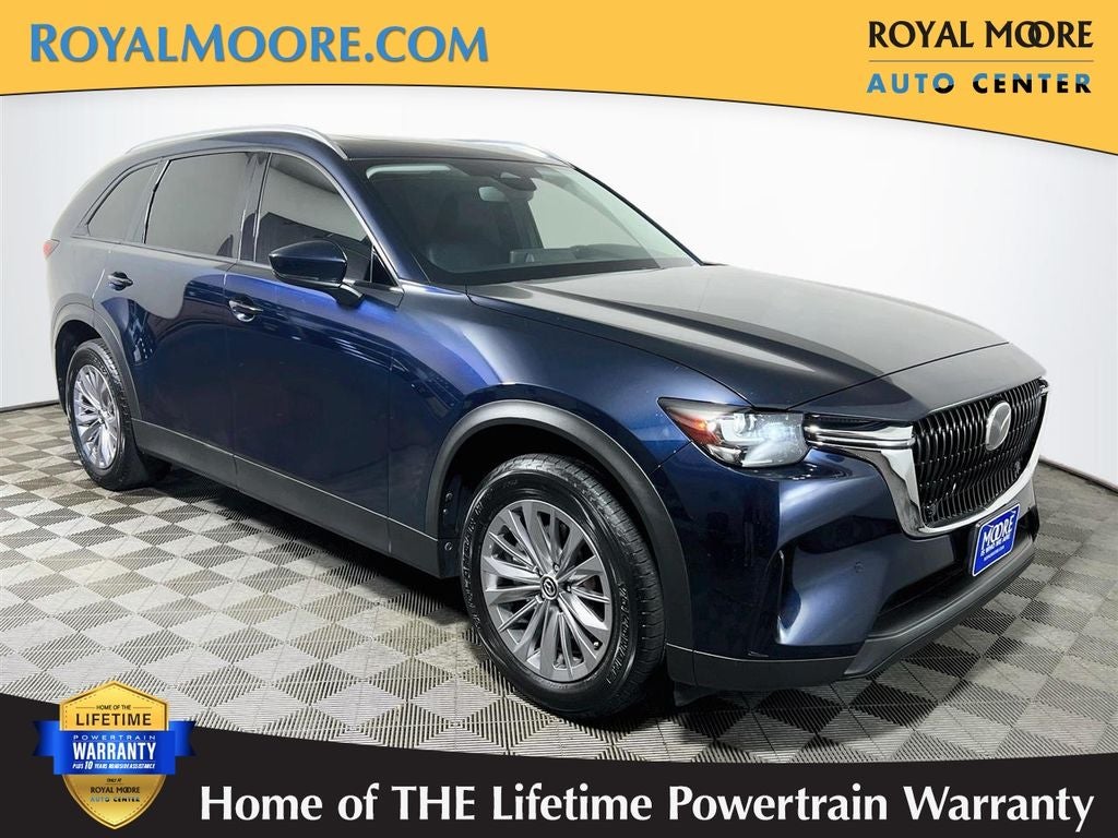 2025 Mazda Mazda CX-90 3.3 Turbo Preferred in Deep Crystal Blue Mica — front three-quarter view