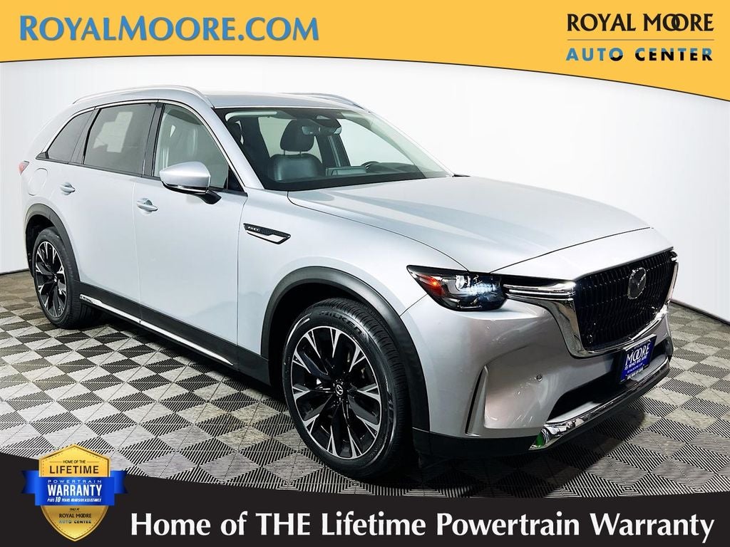 2024 Mazda Mazda CX-90 PHEV Premium in Sonic Silver — front three-quarter view