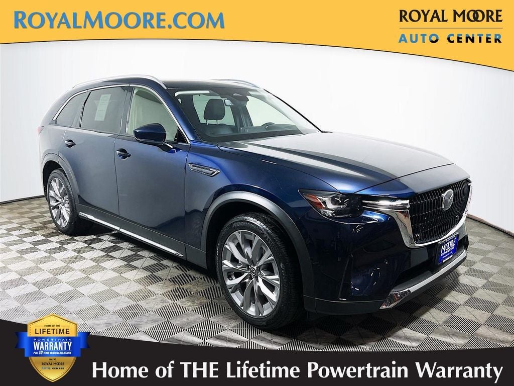 2024 Mazda Mazda CX-90 3.3 Turbo Premium in Deep Crystal Blue Mica — front three-quarter view