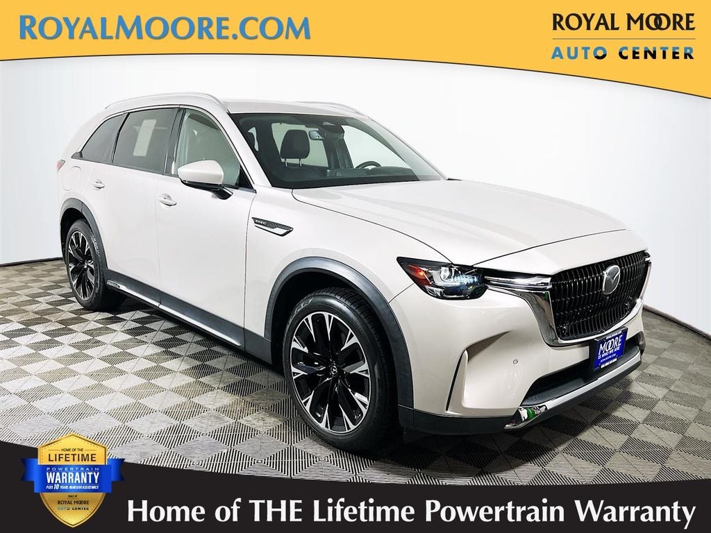 2024 Mazda Mazda CX-90 PHEV Premium Plus in Platinum Quartz — front three-quarter view