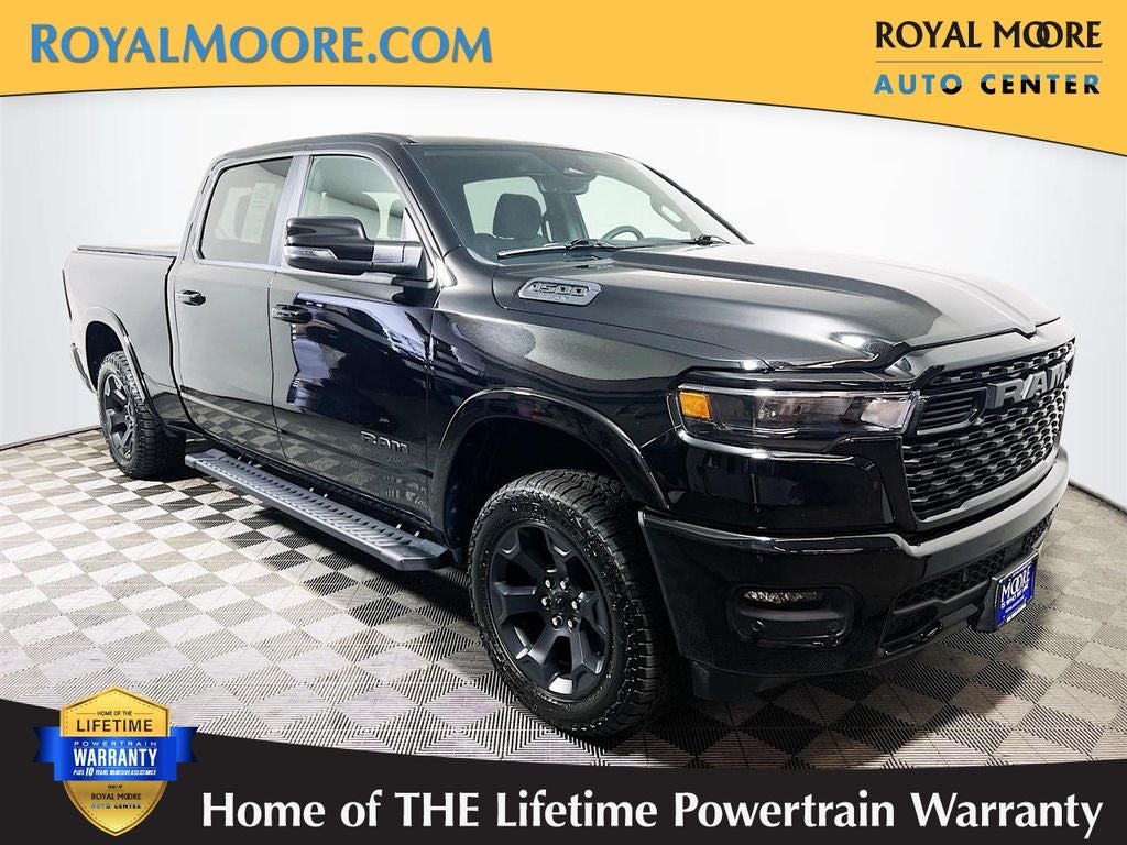 2025 RAM 1500 Big Horn/Lone Star in Diamond Black Crystal Pearlcoat — front three-quarter view