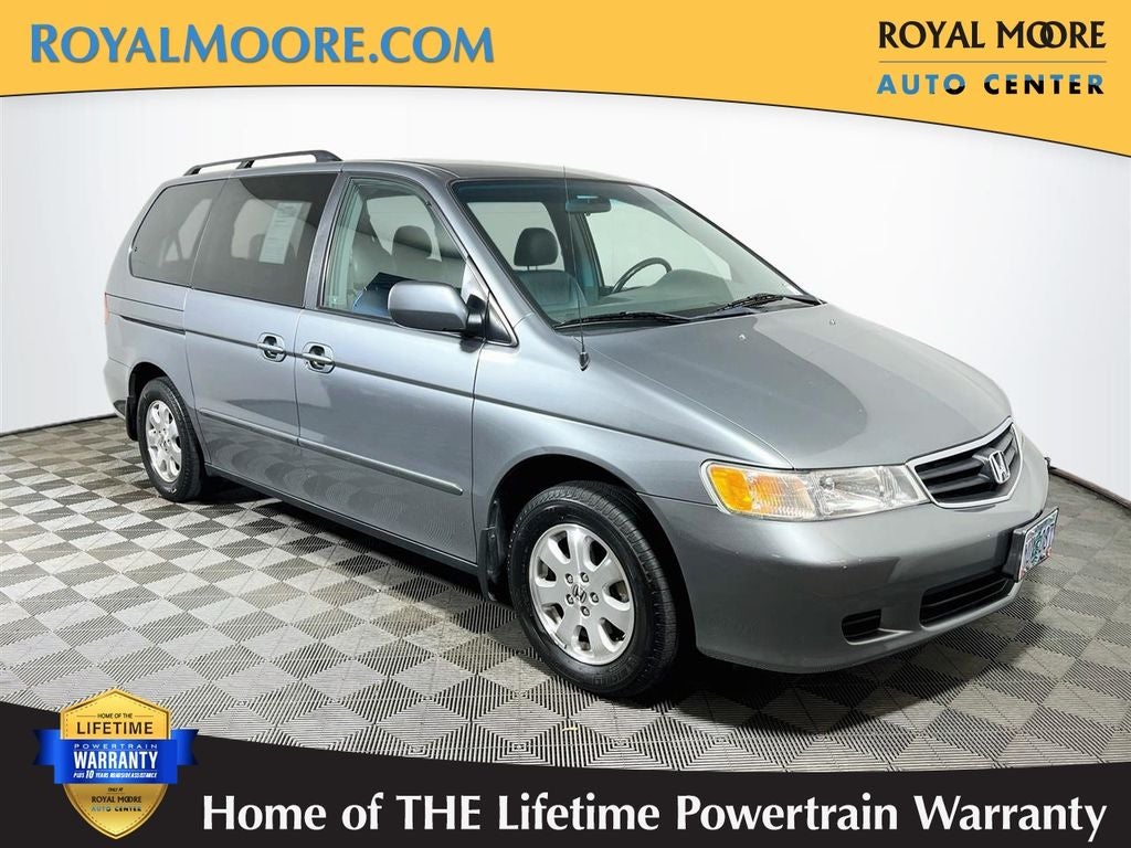 2002 Honda Odyssey EX-L in Gray — front three-quarter view